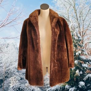 Vintage Brown Faux Fur Coat